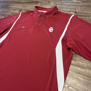 Vintage Nike Team Polo Shirt XL Red OU OKLAHOMA SOONERS Team Apparel Shirt